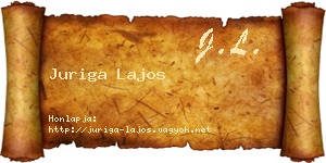 Juriga Lajos névjegykártya